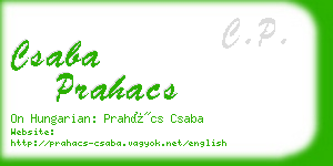 csaba prahacs business card